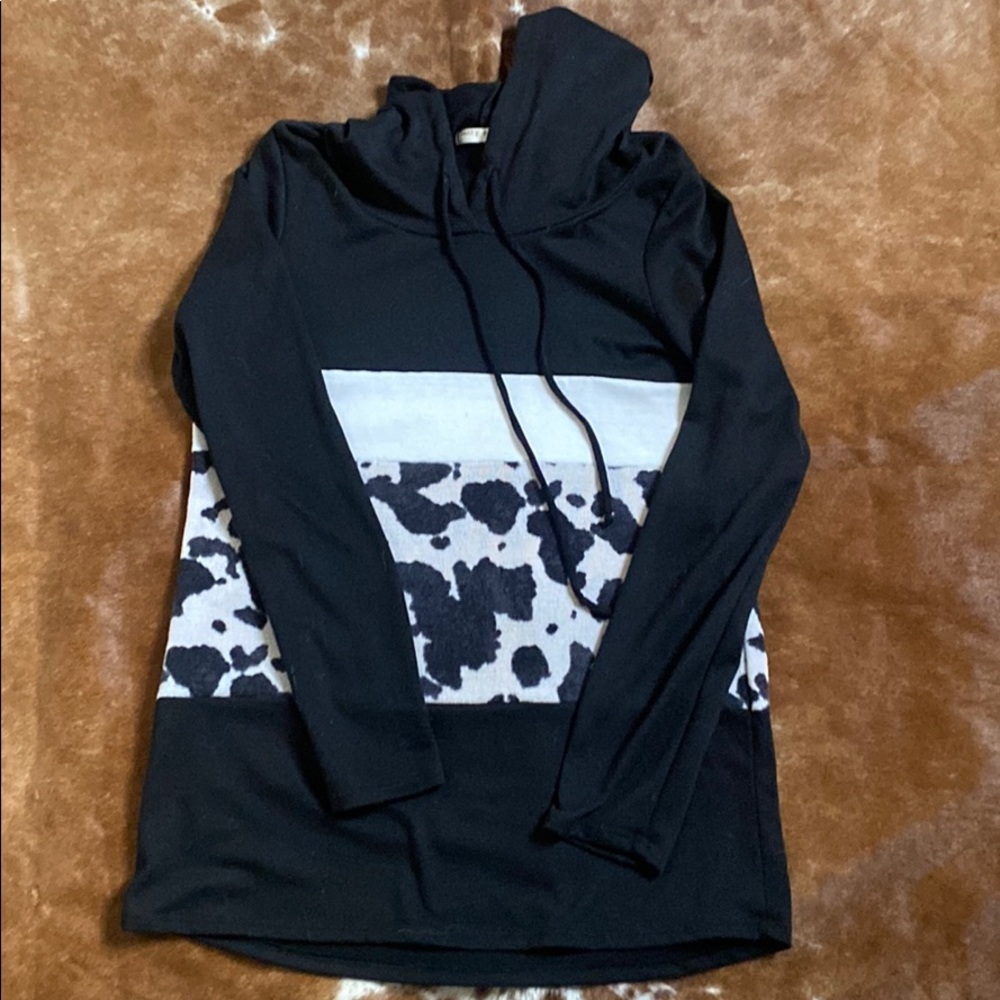 Cow print hoodie